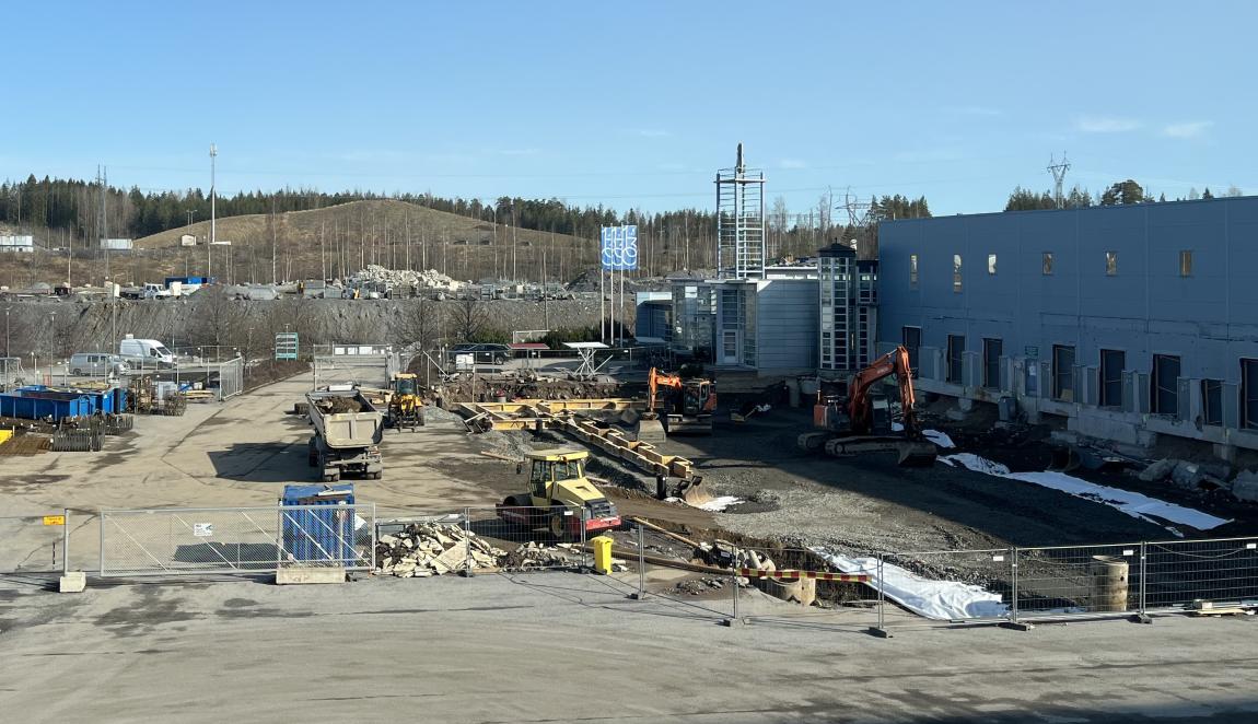 Tampereen logistiikkakeskuksen laajennustyömaa
